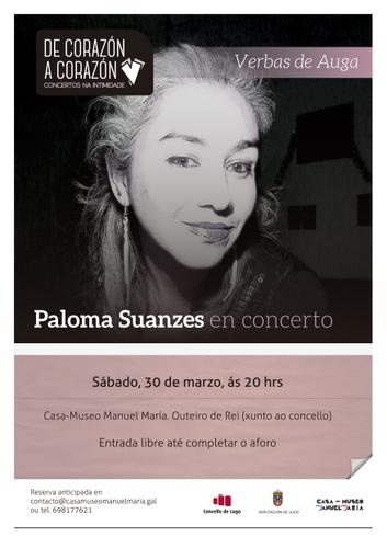 Paloma Suanzes en concerto, este sábado día 30 de marzo