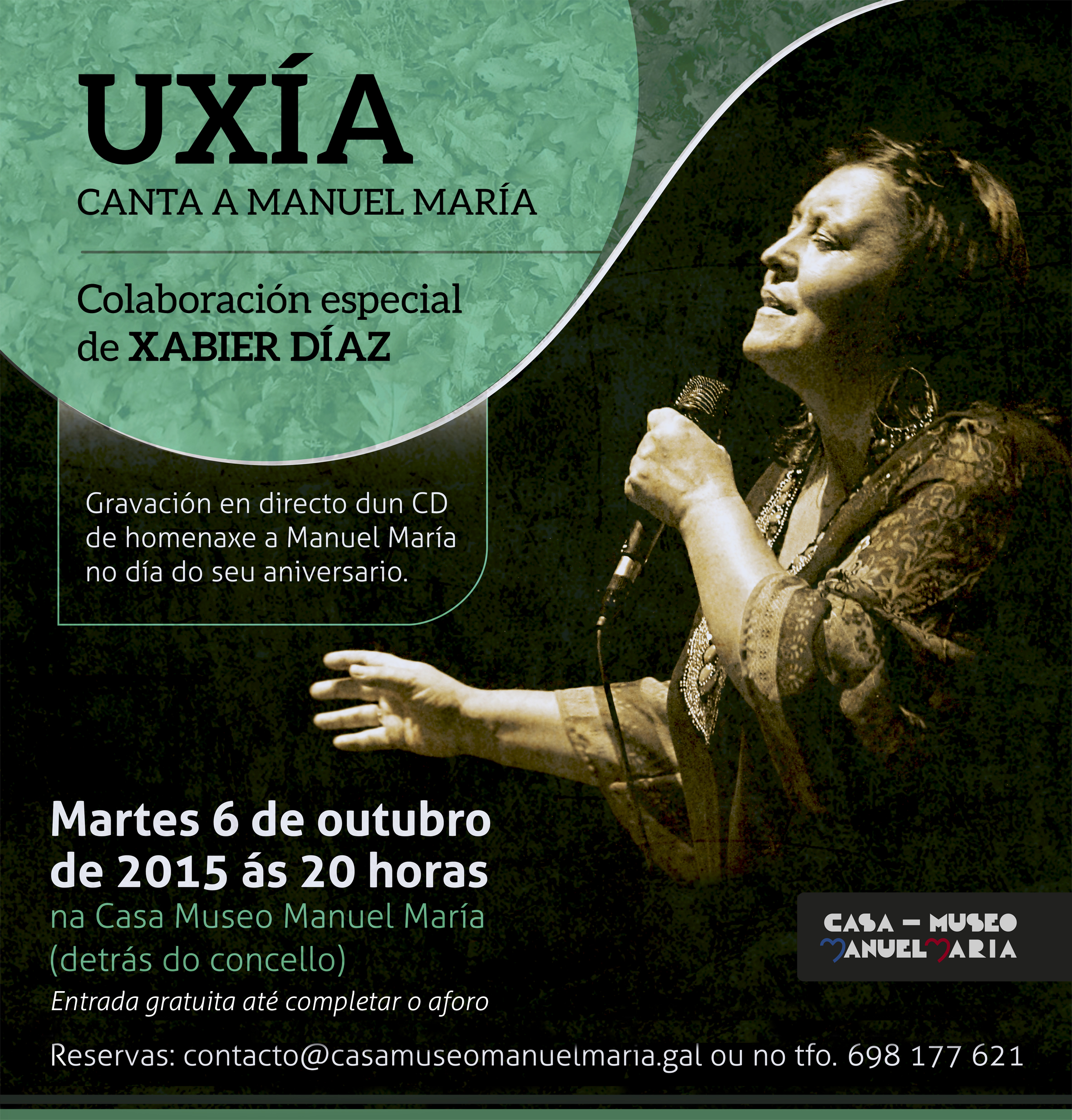 Uxía cantará a Manuel María no día do 86º aniversario do seu nacemento