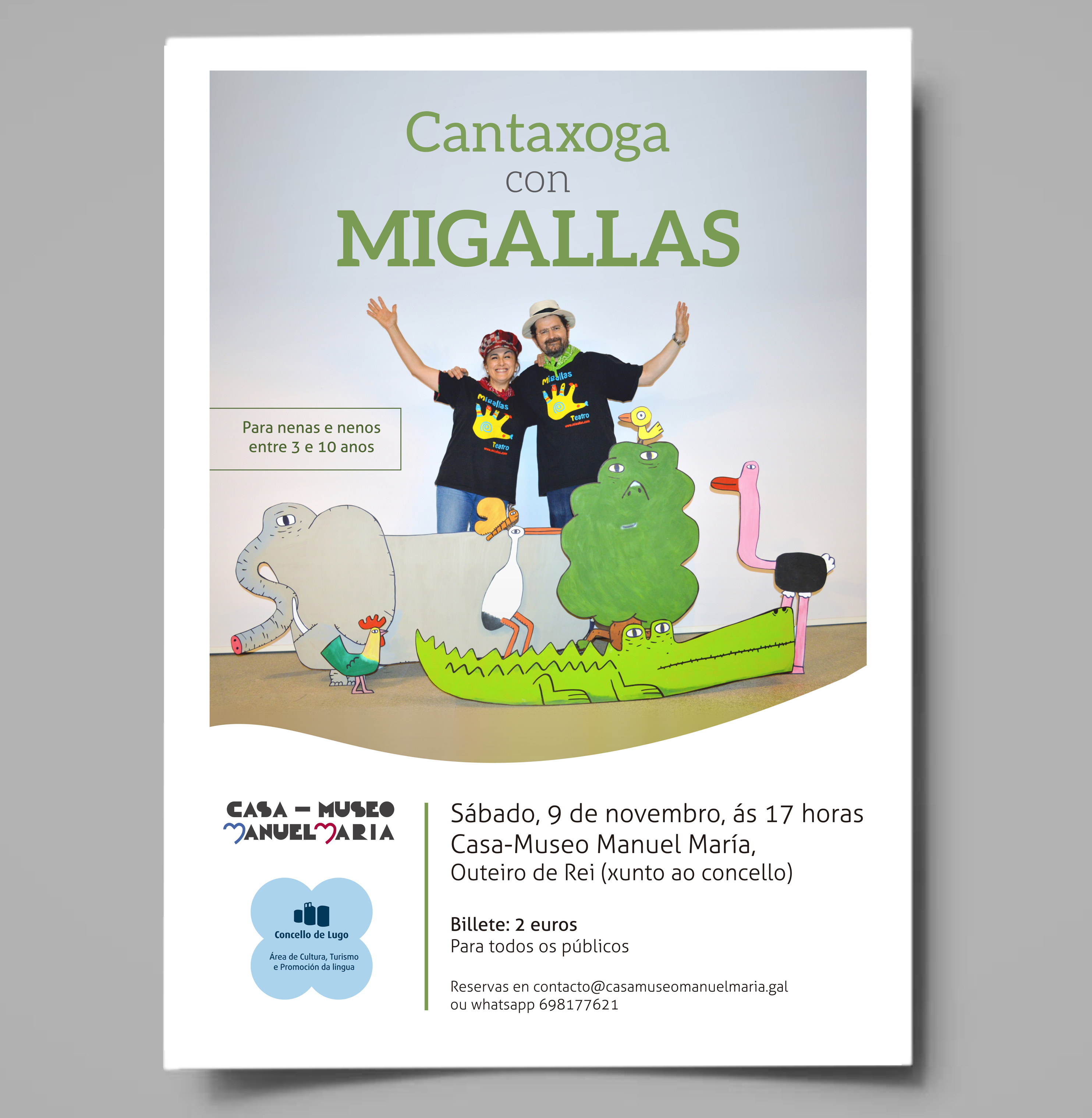 Música e teatro para crianzas, este sábado, con Migallas